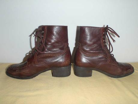 Hnědě kožené italské kotníčkové boty, vel. 36, 36