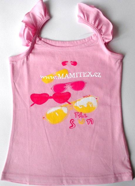 Top na ramínka s pěkným potiskem, wolf,128