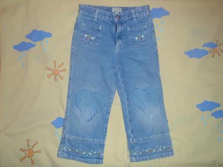 Džíny, rifle se srdíčky, h&m,98