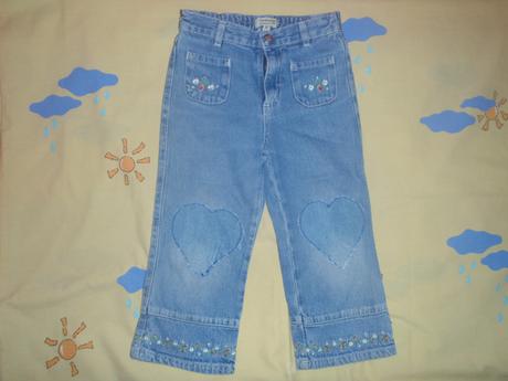 Džíny, rifle se srdíčky, h&m,98