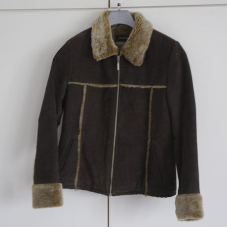 Hnedy kabatek z prave kuze podsity kozesinkou, 34