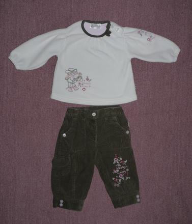 Hnede manzestracky a fleesovy svetrik, 68