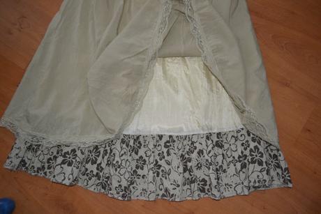 Krémová sukně dvojitého efektu, l