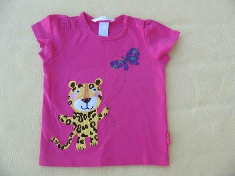 Malinové tričko s tygrem, h&m,74