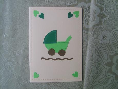 Přání kočárek zelený,