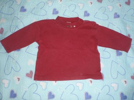 Tm.červené triko dl. rukáv, 74