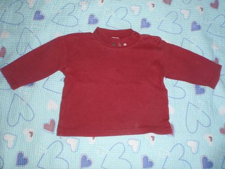 Tm.červené triko dl. rukáv, 74