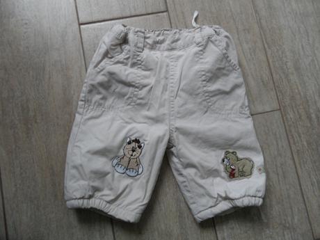 Krémové zateplené kalhoty, 56