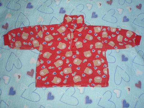 Červená mikina, mikinka s medvídky, prémaman,74