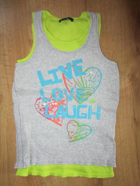 Neon tílko s flitrama, vrstvené, gap,140