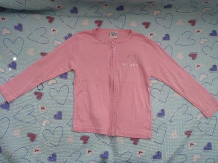 Růžové triko dl. rukáv, zdobené kamínky, 116