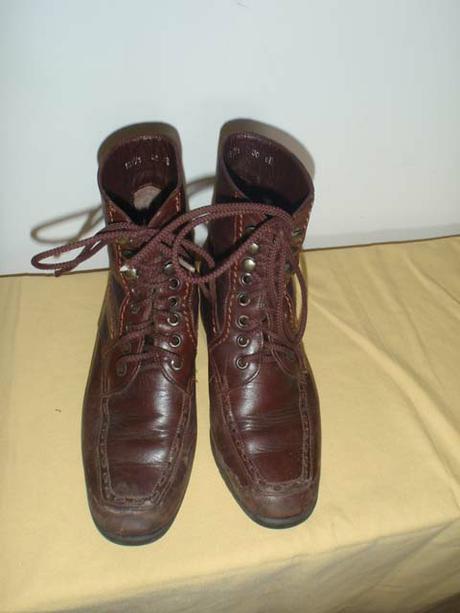 Hnědě kožené italské kotníčkové boty, vel. 36, 36