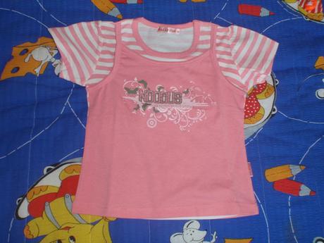 Triko vrstvený efekt, krátký rukáv, 98