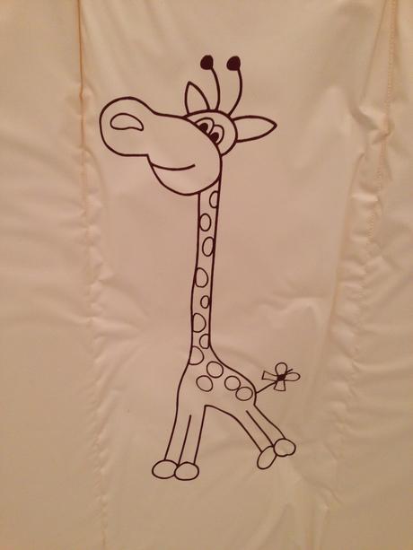 Prebalovaci podlozka zirafka+kos na pleny,