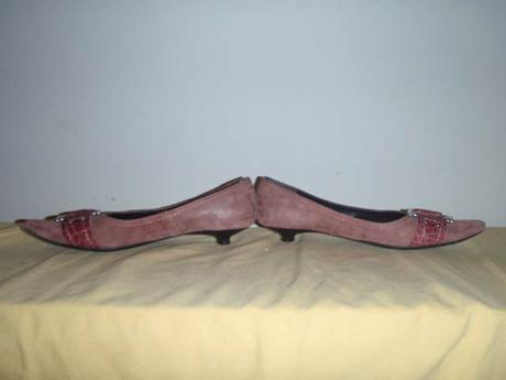 Růžové kožené lodičky s přeskou, vel 36., 36
