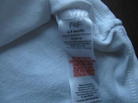 Bílé body, dlouhý rukáv - 6-9měsíců, f&f,74