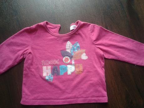 Růžové triko dlouhý rukáv, cherokee,74