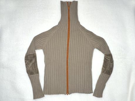 Hnedy svetr na zip, mango,s