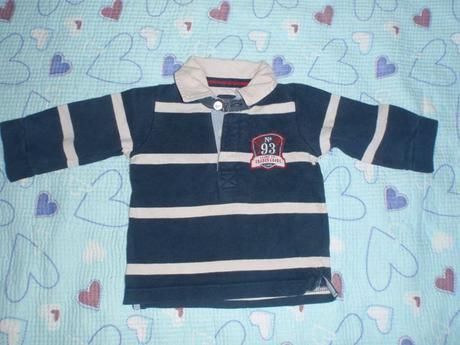 Tm. modré triko s límečkem, dl. rukáv, h&m,74