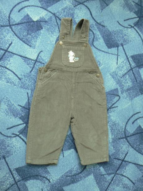 Manžestrové lacláče s flaušovou podšívkou, wolf,68