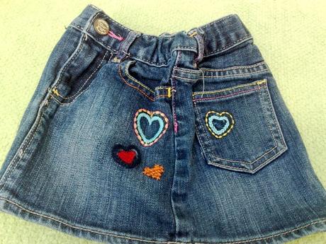 Vyšívaná riflová sukýnka, gap,98