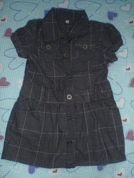 Šedá šatovka, šaty, šatičky - kostkaté, 92