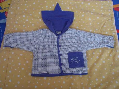 Fialový oteplený kabátek, , 68