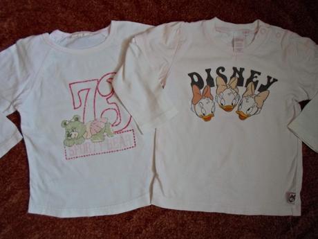 Bílé růžové triko tričko dlouhý rukáv, disney,86