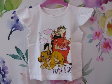 Bílé bavlněné tričko s volánky a obrázky disney, disney,92