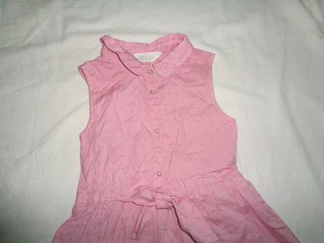 Krásné růžové vyšívané šaty, h&m,122