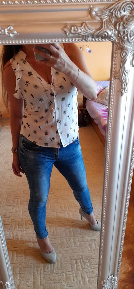 H&m letní halenka s opičkami a tukany, h&m,s