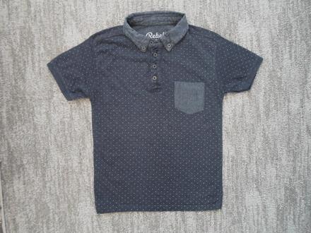 Modré tričko triko s límečkem polo, rebel,134