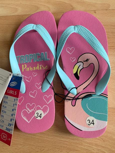 Žabky & vietnamky s plameňákem pepco vel. eu 34, pepco,34