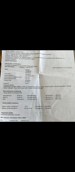 Screening ve 14. tt. CRL 68,7mm. Co to znamená?