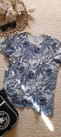 Smog bavlněné tričko s tropickými listy, s