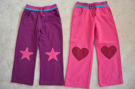 Tepláky - hvězdy a srdce na kolenou, bonprix,116