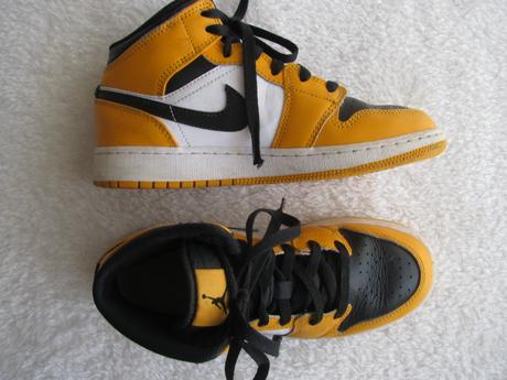 Dětské žluto-černo-bílé kotníkové tenisky jordan, air jordan,36
