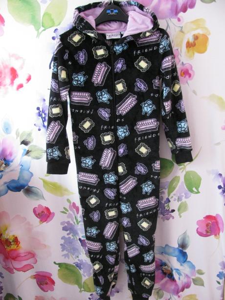 Dívčí velmi hebký fleecový spací overal s kapucí, 140