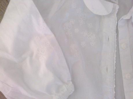 Vyšívaná bílá halenka, h&m,80
