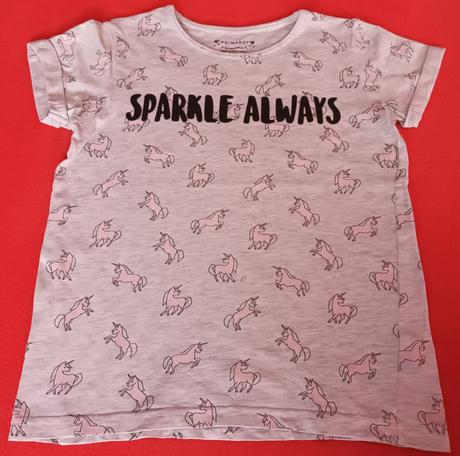 Dívčí triko krátký rukáv unicorn primark, primark,146