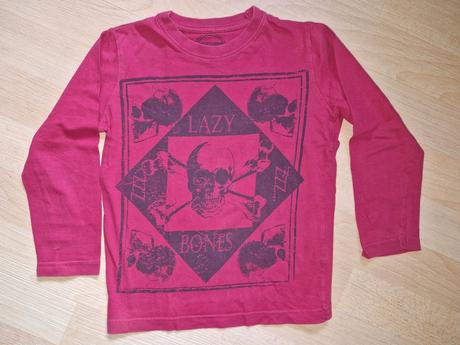 Tričko s dl.rukávem vínové, lebka, 122
