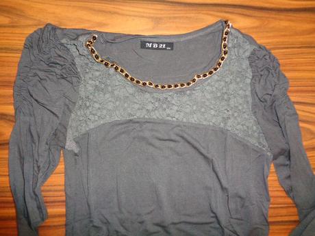 Krásný šedý grafitový top m/l, m