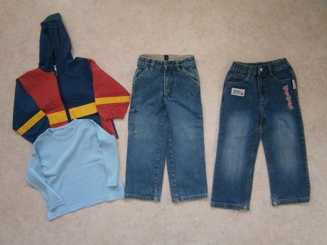 2 x rifle, vel. 104 + bunda a tričko, 104–116