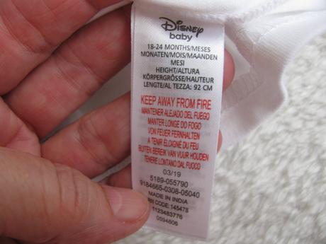 Bílé bavlněné tričko s volánky a obrázky disney, disney,92
