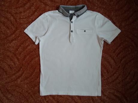 Bílé tričko triko s límečkem polo, f&f,140