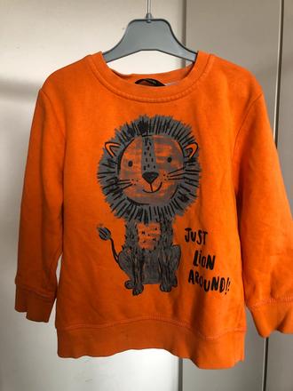 Oranžová mikina s lvíčkem, 98