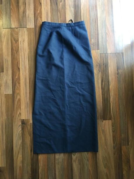 Modrá maxisukně s vysokým rozparkem, vel s/m,, m