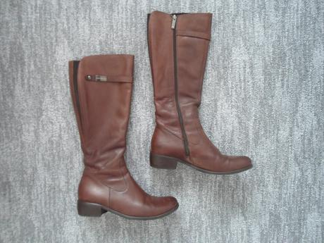 Hnědé kožené boty kozačky lasocki, lasocki,39