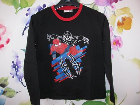 Černé bavlněné tričko spiderman, marvel,140
