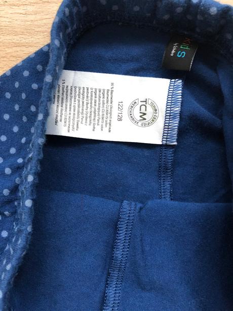 Tchibo modre leginy s puntiky 122/128, tchibo,122